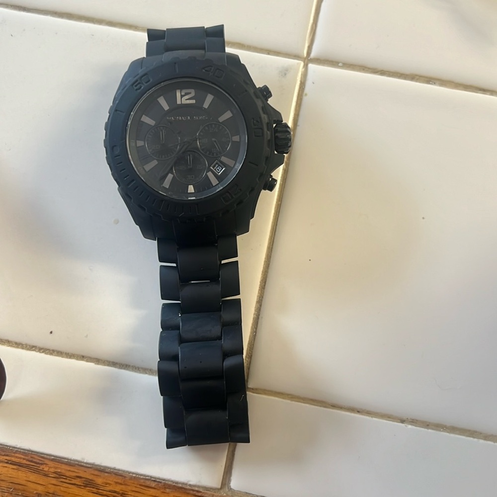 Men’s Michael Kors black rubber watch